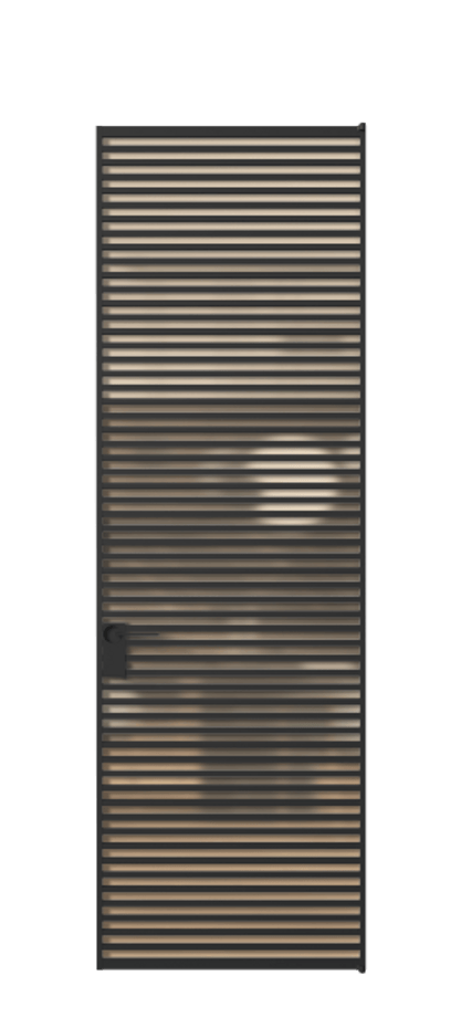 Алюминиевая дверь АЛПЛ040.07 Алюминий Черный Сатинированное оранжевое стекло, триплекс Цена 195690  | Volhovec