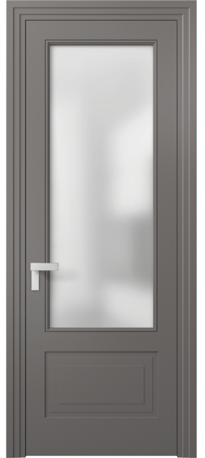 Межкомнатная дверь Rocca 8342 Матовый классический серый Сатинированное стекло Цена 87040 ₽ | Volhovec