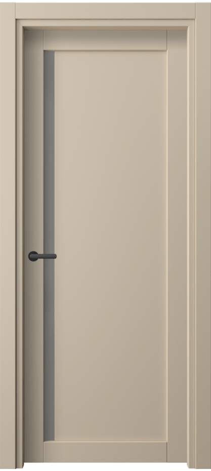 Межкомнатная дверь Нео 2110 ПЭТ светло-бежевый Сатинированное серое стекло, триплекс Цена 33280 ₽ | Volhovec