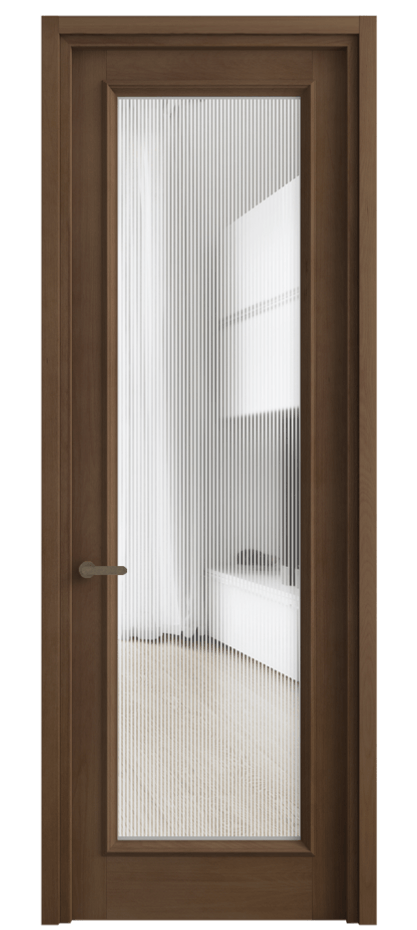 Межкомнатная дверь Шарм 6702 Бук тёмный матовый Рифлёное стекло "Дюна", триплекс Цена 789040 AMD | Volhovec