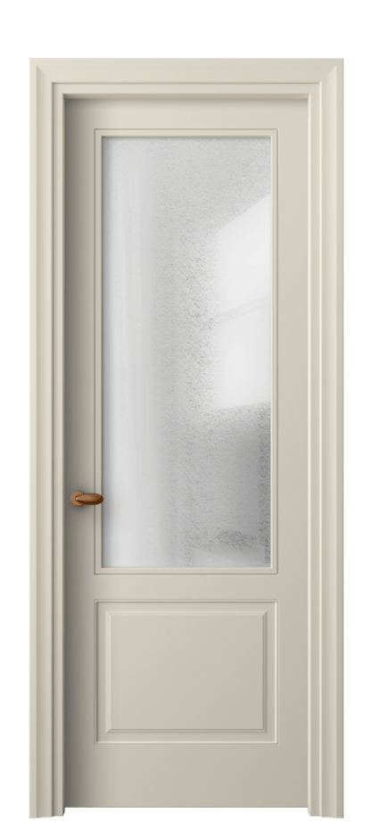 Межкомнатная дверь Esse 8552 Матовый бежево-серый Фактурное стекло "Лёд", триплекс Цена 73810 ₽ | Volhovec