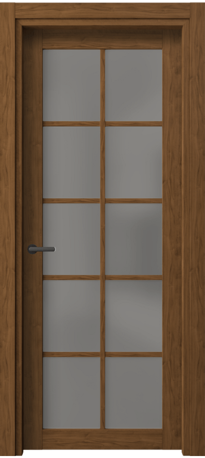 Межкомнатная дверь Нео 2106 Лесной орех Сатинированное серое стекло, триплекс Цена 277170 AMD | Volhovec