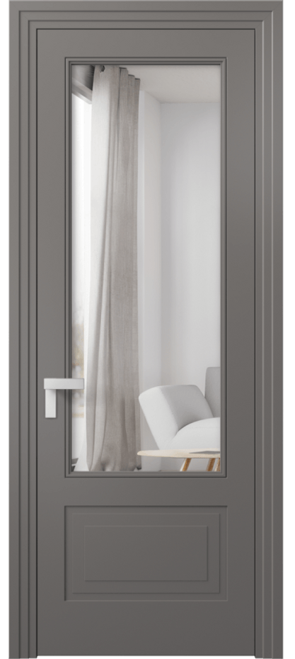 Межкомнатная дверь Rocca 8342 Матовый классический серый Двустороннее зеркало, триплекс Цена 89140 ₽ | Volhovec