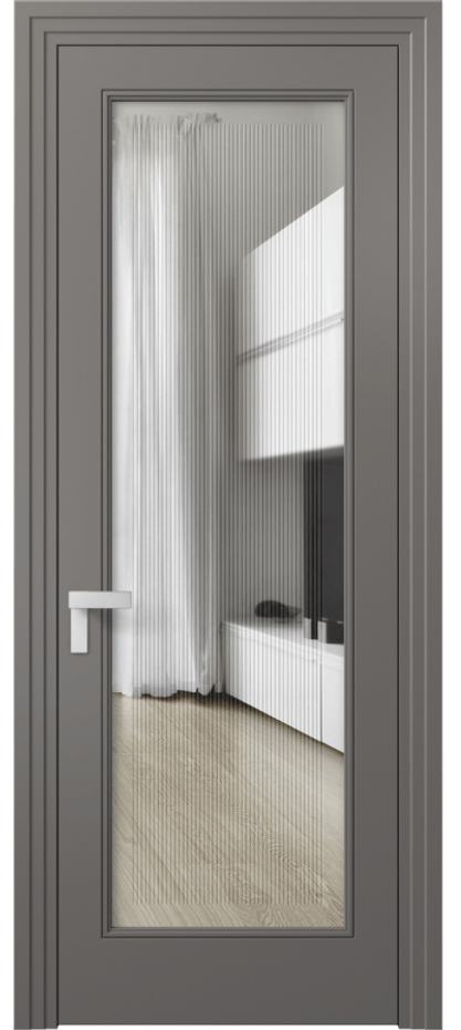 Дверь межкомнатная Rocca 8300 Матовый классический серый Прозрачное стекло с гравировкой "Каннелюры", триплекс Каскадный компланарный наличник МКЛС Цена 96490 ₽ Наличники уже входят в базовый комплект. Фабрика дверей Волховец 8 (800) 551 43 19 Межкомнатная дверь Rocca 8300 Матовый классический серый Прозрачное стекло с гравировкой "Каннелюры", триплекс Цена 96490 ₽ | Volhovec