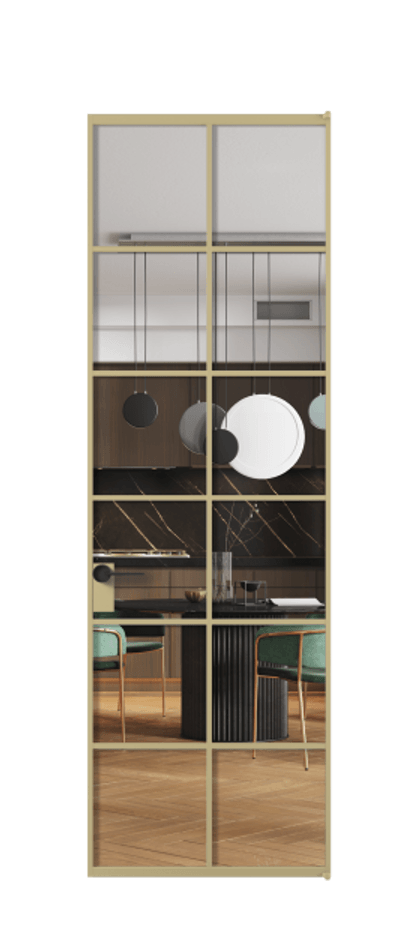 Алюминиевая дверь АЛПЛ040.05  Прозрачное стекло "Кристал Вижн", калёное Цена 183090  | Volhovec