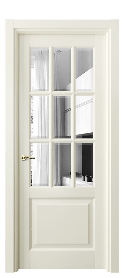 Межкомнатная дверь Lignum 0748 Бук молочно-белый Двустороннее зеркало с фацетом, триплекс Цена 130830 ₽ | Volhovec