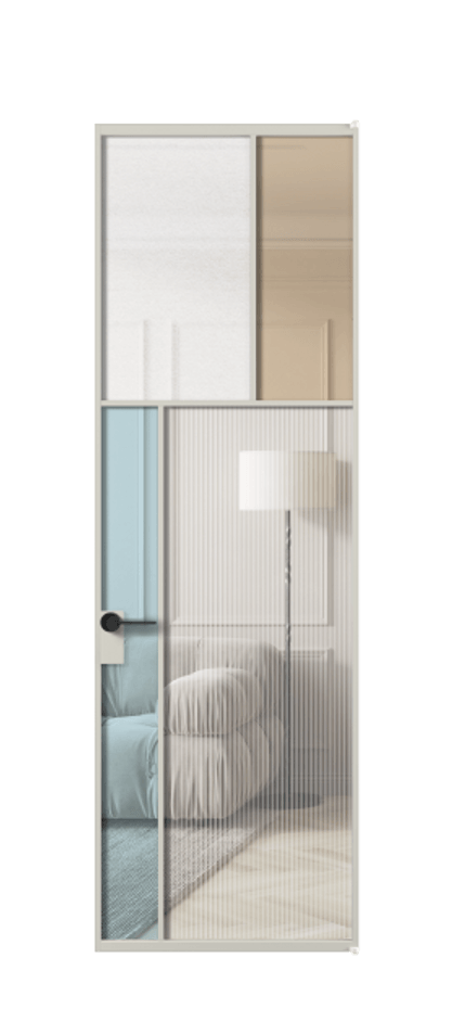 Межкомнатная дверь Мозаик АЛПЛ041.22 Алюминий тёплый серый Комбинация стекол Группы 1 и Группы 3 Цена 1159090 AMD | Volhovec