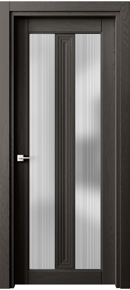 Межкомнатная дверь Эго 6122 Дуб антрацит Сатинированное стекло "Дождь" Цена 127470 ₽ | Volhovec