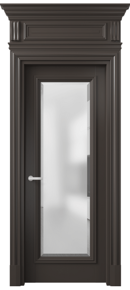 Межкомнатная дверь Antique 7300 Бук антрацит Сатинированное стекло с фацетом Цена 172840 ₽ | Volhovec