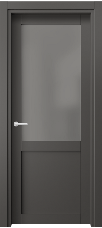 Межкомнатная дверь Нео 2122 ПЭТ графитовый Сатинированное серое стекло, триплекс Цена 33280 ₽ | Volhovec