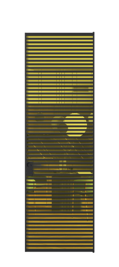 Алюминиевая дверь АЛПЛ040.07 Алюминий Черный Прозрачное жёлтое стекло, триплекс Цена 195690  | Volhovec