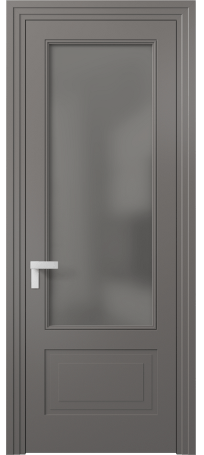 Межкомнатная дверь Rocca 8342 Матовый классический серый Сатинированное серое стекло, триплекс Цена 87040 ₽ | Volhovec