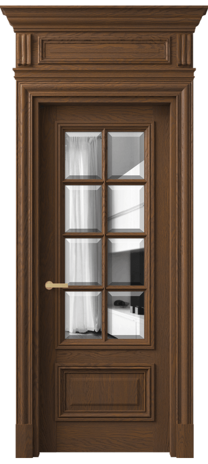 Межкомнатная дверь Антик 7316 Дуб каштановый матовый Двустороннее зеркало с фацетом, триплекс Цена 1997230 AMD | Volhovec