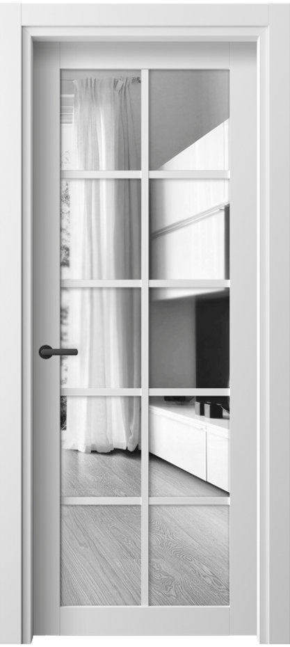 Межкомнатная дверь Neo 2106 Белый шёлк Двустороннее зеркало, триплекс Цена 42730 ₽ | Volhovec