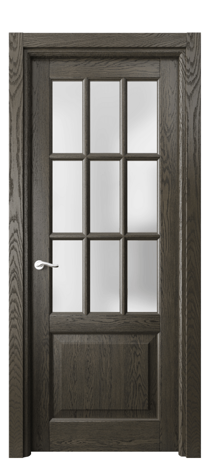 Межкомнатная дверь Лигнум 0748 Дуб серый брашированный Сатинированное стекло Цена 187840 ₽ | Volhovec