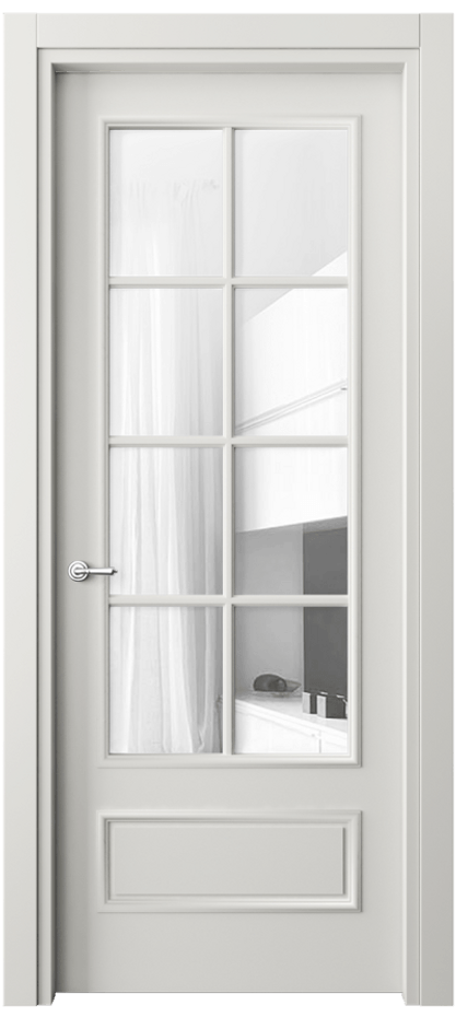 Межкомнатная дверь Paris 8112 Матовый серый Прозрачное стекло Цена 80850 ₽| Volhovec