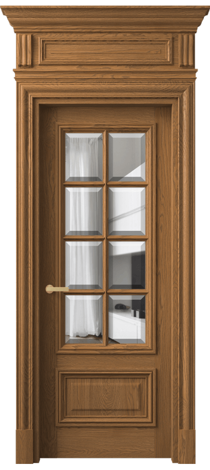 Межкомнатная дверь Антик 7316 Дуб пряный матовый Прозрачное стекло с фацетом Цена 308860 ₽ | Volhovec