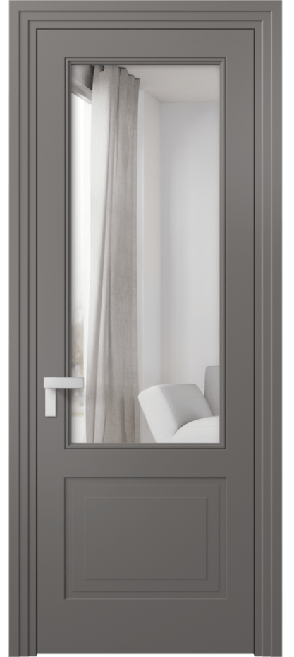 Межкомнатная дверь Rocca 8352 Матовый классический серый Двустороннее зеркало, триплекс Цена 89140 ₽ | Volhovec