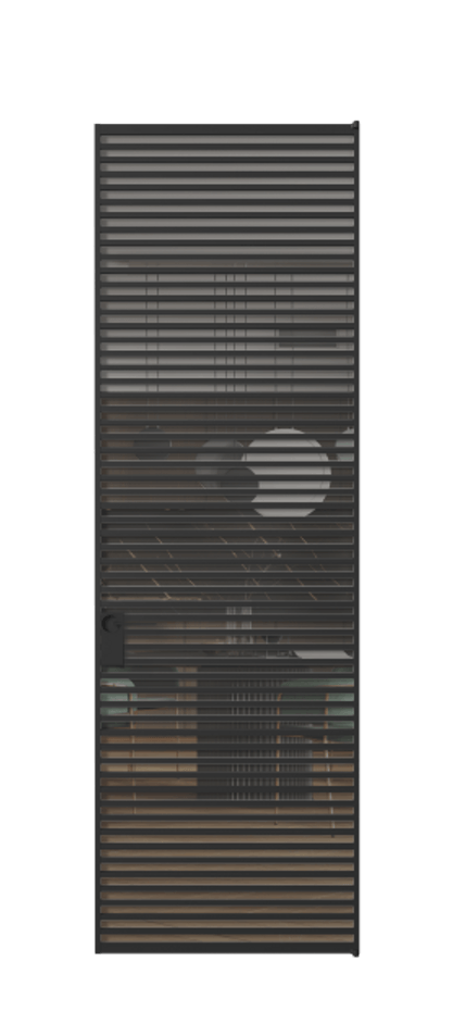 Алюминиевая дверь АЛПЛ040.07 Алюминий Черный Прозрачное серое стекло, триплекс Цена 195690  | Volhovec