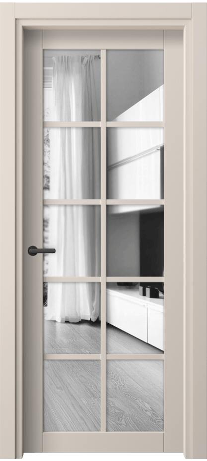 Межкомнатная дверь Нео 2106 ПЭТ пудровый бежевый Двустороннее зеркало, триплекс Цена 41160 ₽ | Volhovec