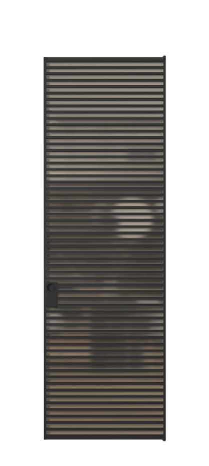 Алюминиевая дверь АЛПЛ040.07 Алюминий Черный Сатинированное бронзовое стекло, триплекс Цена 195690  | Volhovec