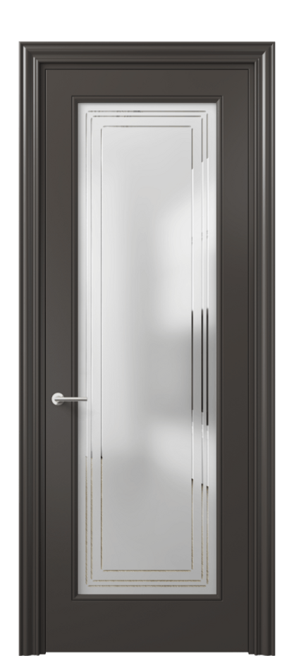 Дверь межкомнатная Mascot 8400 Матовый антрацит Сатинированное стекло с гравировкой "Грани", триплекс Фигурный наличник МАН Цена 86620 ₽ Наличники уже входят в базовый комплект. Фабрика дверей Волховец 8 (800) 551 43 19 Межкомнатная дверь Mascot 8400 Матовый антрацит Сатинированное стекло с гравировкой "Грани", триплекс Цена 86620 ₽ | Volhovec