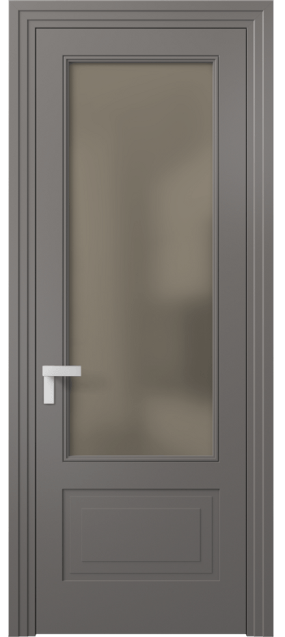 Межкомнатная дверь Rocca 8342 Матовый классический серый Сатинированное бронзовое стекло, триплекс Цена 87040 ₽ | Volhovec