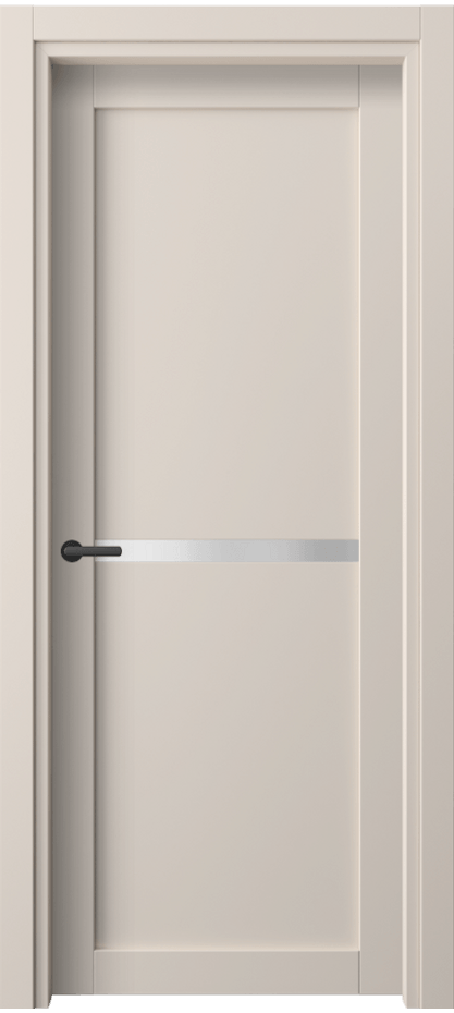 Межкомнатная дверь Нео 2112 ПЭТ пудровый бежевый Сатинированное стекло Цена 213780 AMD | Volhovec