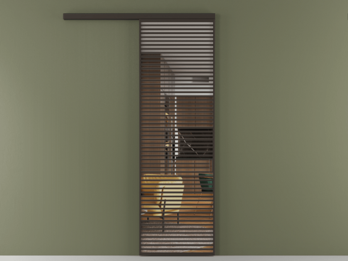 Перегородка Формато вдоль стены 1 створка АЛПР 040.07 Алюминий антрацит Прозрачное стекло "Кристал Вижн", калёное Цена 238460 ₽  | Volhovec