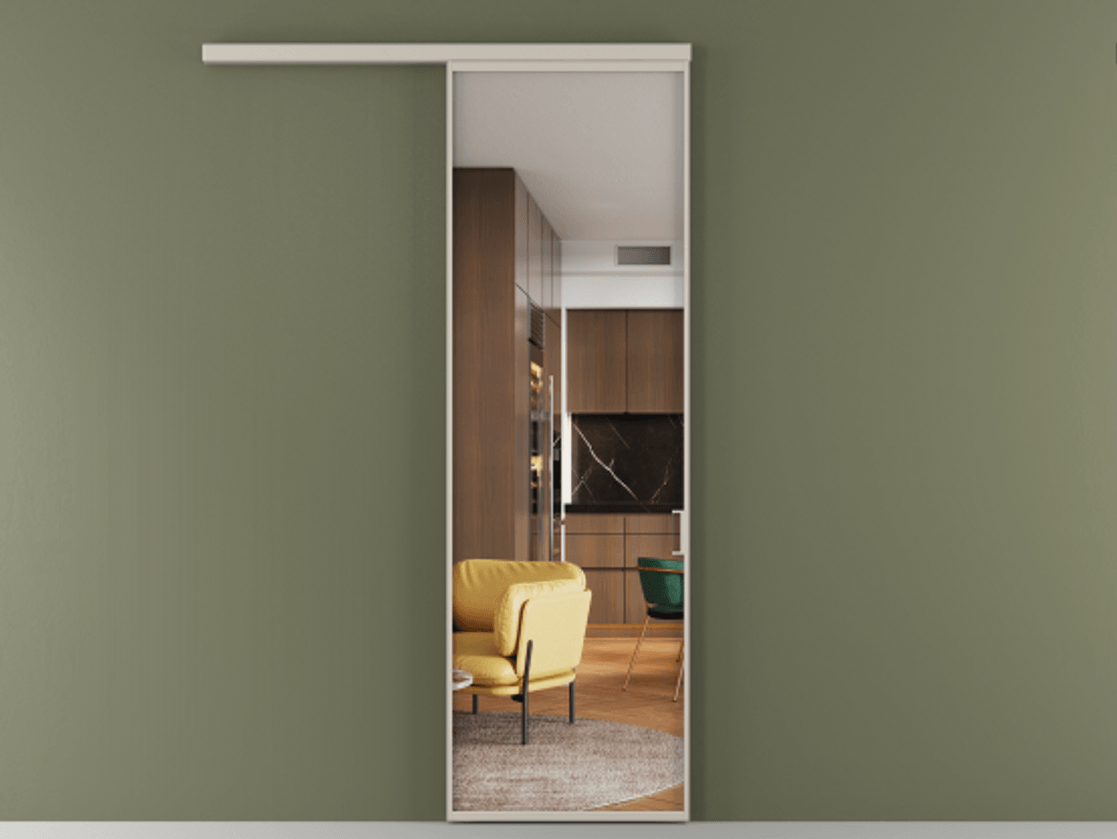 Перегородка Формато вдоль стены 1 створка АЛПР 040.01 Алюминий светло-бежевый Прозрачное стекло "Кристал Вижн", калёное Цена 129890 ₽  | Volhovec