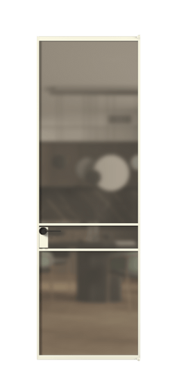Дверь межкомнатная АЛПЛ040.02 Бронза сатин триплекс АМБ. Цвет Алюминий молочно-белый. Материал Алюминий в эмали. Коллекция Formato. Картинка.