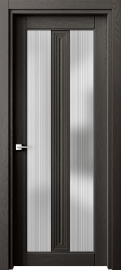 Дверь межкомнатная 6122 ДАН ДОЖДЬ. Цвет Дуб антрацит. Материал Массив дуба эмаль. Коллекция Эго. Картинка.
