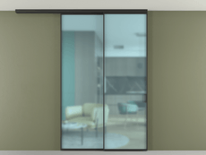 Перегородка Formato вдоль стены на потолок 2 створки с синхронным механизмом