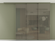 Перегородка Формато вдоль стены на потолок 3 створки с синхронным механизмом