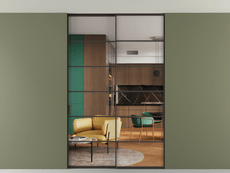 Перегородка Формато внутри проёма скрытое крепление в потолок 2 створки