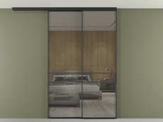 Перегородка Формато вдоль стены на потолок 2 створки с синхронным механизмом