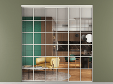 Перегородка Formato внутри проёма 3 створки с синхронным механизмом