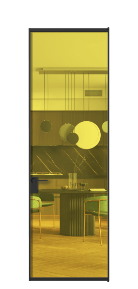 Дверь межкомнатная АЛПЛ040.01 ПРОЗ ЖЕЛ ЧЕР. Цвет Алюминий Черный. Материал Алюминий. Коллекция Formato. Картинка.